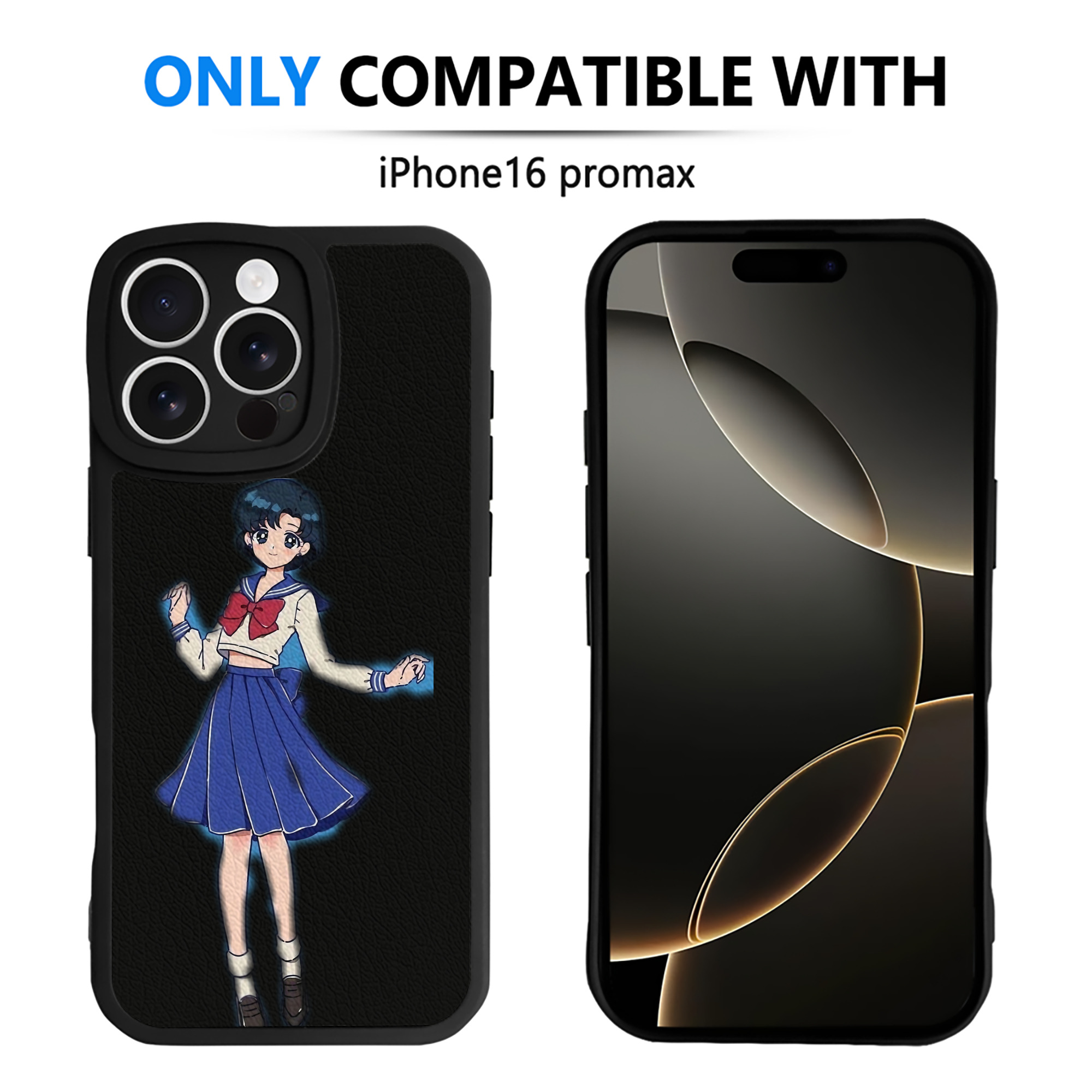 （画像用） 美少女戦士セーラームーン 水野 亜美 みずの あみ Sailor Moon Mizuno Ami 【iPhone 16シリーズ対応】シリコンスマホケース（レザー調） 材質：シリコン